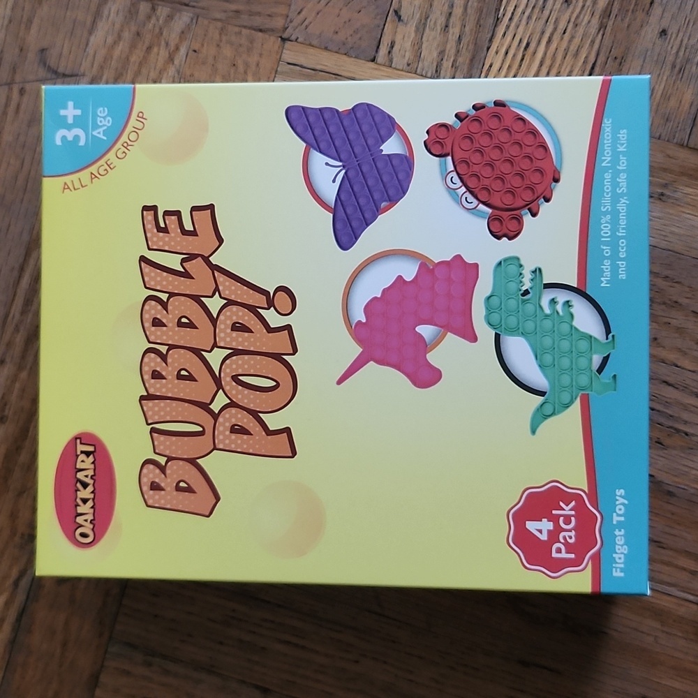 OAKKART Sensory Fidget Stem Toy Unicorn Dinosaur Butterfly Crab Box of 4 Poppits